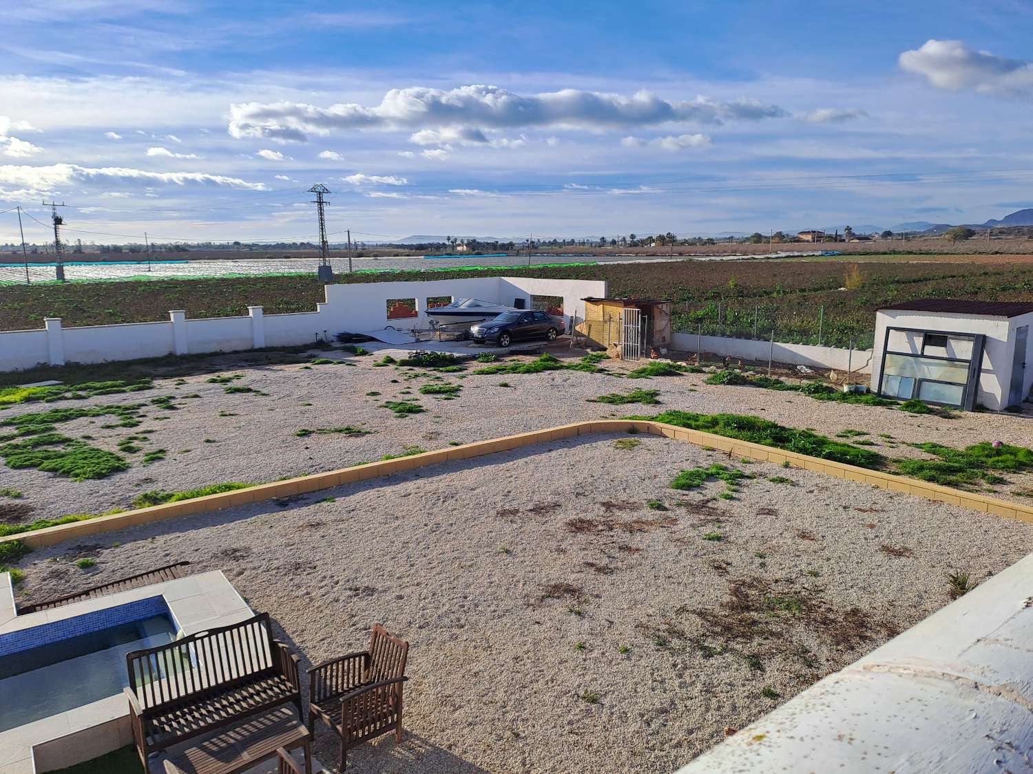 A large country house with pool and mountain views
